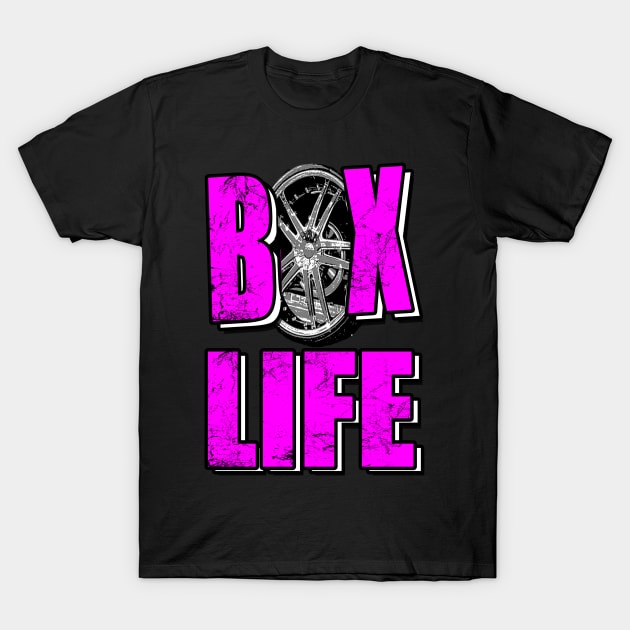 Box Life Pink T-Shirt by Black Ice Design